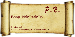 Papp Nátán névjegykártya